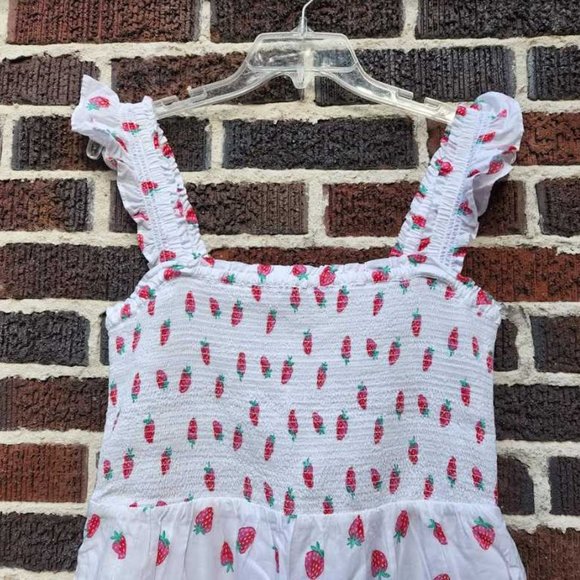 New J Crew Factory strawberry smocked tiered midi dress strawberries - Picture 6 of 10